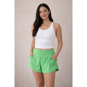 Lululemon Speed Up High Rise Short 4 Inch Lime Green Women Size 4